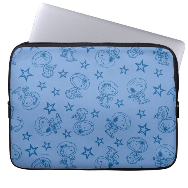 Housse Pour Ordinateur Portable cacahuètes | Snoopy Blue Space Astronaut Motif (Devant)
