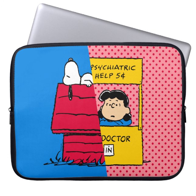 Housse Pour Ordinateur Portable cacahuètes | Snoopy & Lucy Half & Half (Devant)