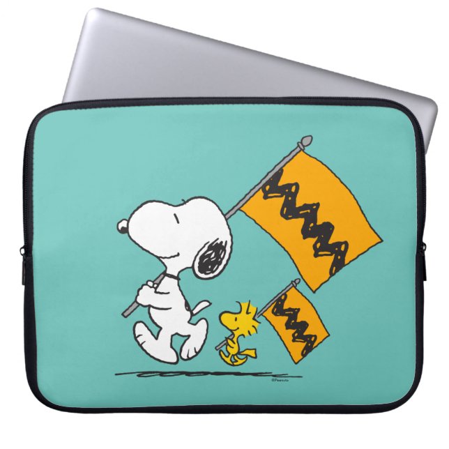 Housse Pour Ordinateur Portable cacahuètes | Snoopy & Woodstock (Devant)