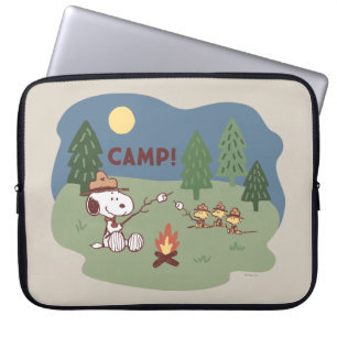 Housse Pour Ordinateur Portable cacahuètes   Snoopy & Woodstock au feu de camp