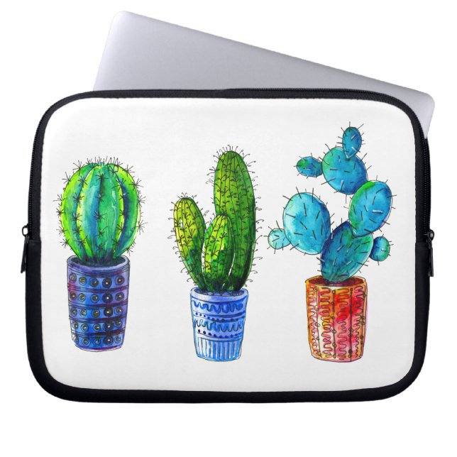 Housse Pour Ordinateur Portable cactus d'aquarelle (Devant)