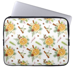 Housse Pour Ordinateur Portable Cadeau de Noël Joyeux Vert Orange