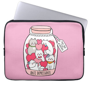 Housse Pour Ordinateur Portable Cadeau drôle d'antidépresseur pour chat pour amate