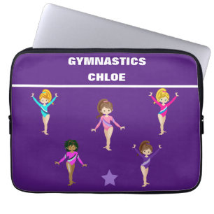 HOUSSE POUR ORDINATEUR PORTABLE CADEAU GYMNASTIQUE AVEC 5 GYMNASTES PERSONNALISÉS