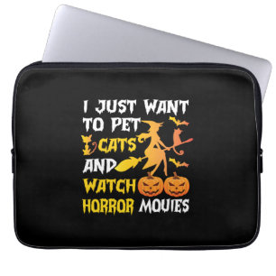 Housse Pour Ordinateur Portable Cadeau Halloween   Je Veux Juste Pet Chats Anniver