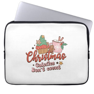 Housse Pour Ordinateur Portable Cadeau Noël Noël Calories ne comptent pas