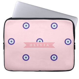 Housse Pour Ordinateur Portable Cadeau Personnalisé Mauvais Œil Rose Mignon sur Me