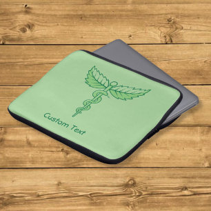 Housse pour ordinateur portable Caducée avec feuil