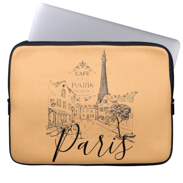 Housse Pour Ordinateur Portable Cafe Paris Portable (Devant)