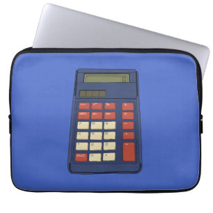 Housse Pour Ordinateur Portable Calculatrice des années 80 90 Math School Nostalgi