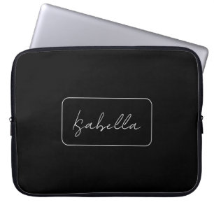 Housse Pour Ordinateur Portable Calligraphie Noir Blanc Plaine Créative Nom modern