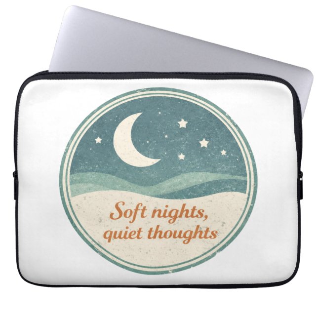 Housse Pour Ordinateur Portable Calm Night Moon Design (Devant)