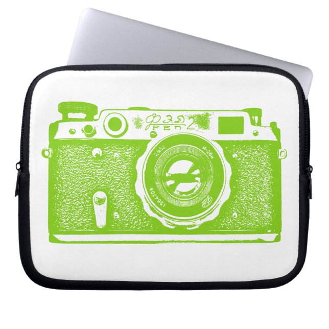Housse Pour Ordinateur Portable Caméra russe - Martian Green en blanc (Devant)