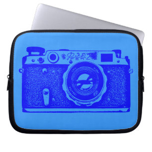 Housse Pour Ordinateur Portable Caméra russe - Nuances de bleu