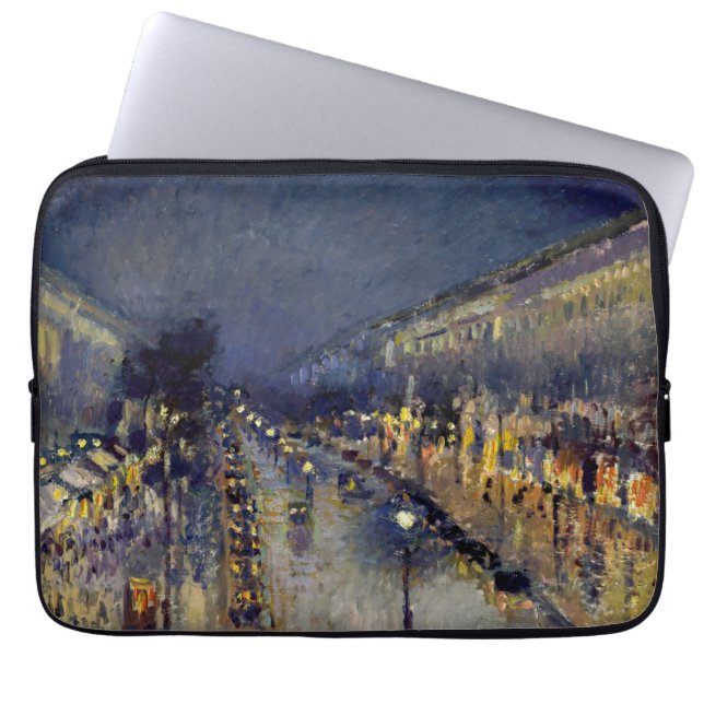 Housse Pour Ordinateur Portable Camille Pissarro - Boulevard Montmartre en nuit (Devant)