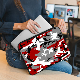 Housse Pour Ordinateur Portable Camouflage rouge et gris, Militaire, Armée
