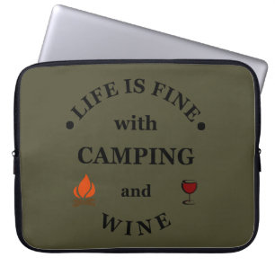 Housse Pour Ordinateur Portable Camping de fond et les paroles de vin