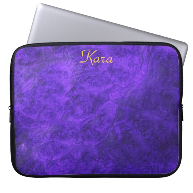 Housse Pour Ordinateur Portable Canines cachées/Manche de bureau en noix violette (Devant)