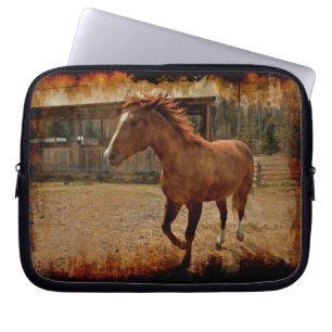 Housse Pour Ordinateur Portable Cantering Sorrel Horse revient à la maison de la g