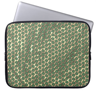 Housse Pour Ordinateur Portable Capa de Laptop, quadriculos verdes sobre marrom