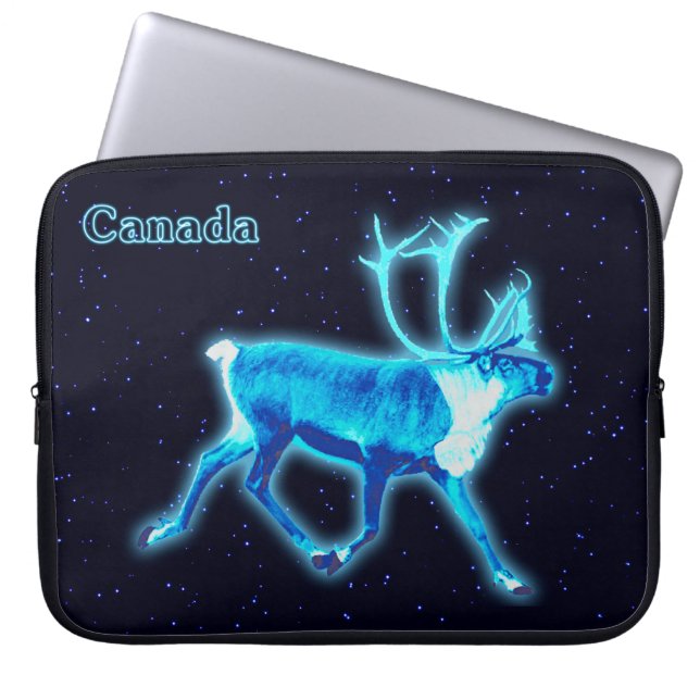 Housse Pour Ordinateur Portable Caribou bleu (rennes) (Devant)