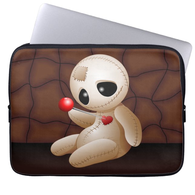 Housse Pour Ordinateur Portable Caricature de poupée vaudou en amour (Devant)