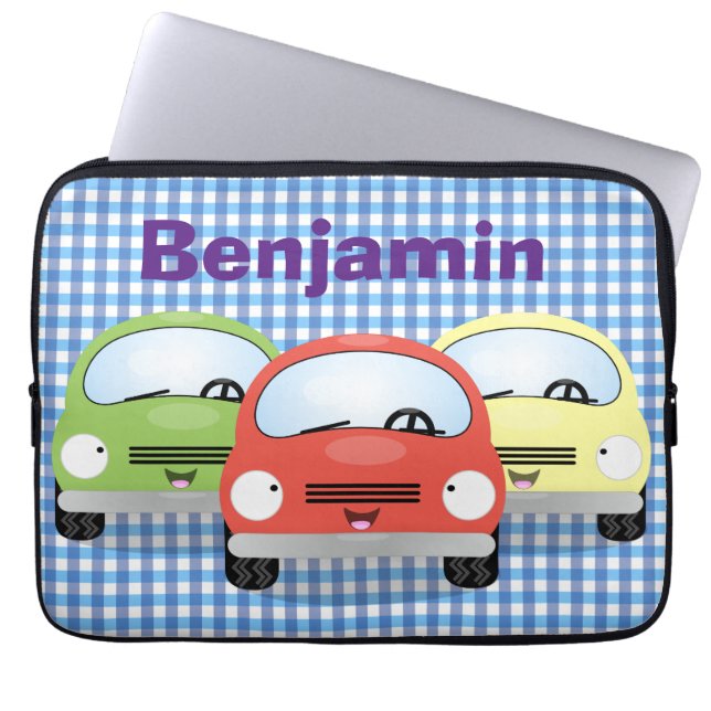 Housse Pour Ordinateur Portable Caricature de voitures Cute kawaii (Devant)
