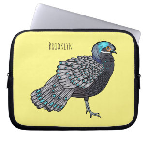 Housse Pour Ordinateur Portable Caricature d'oiseau de faisan paon de Bornéo