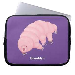 Housse Pour Ordinateur Portable Caricature d'ours d'eau tardigrade rose mignon