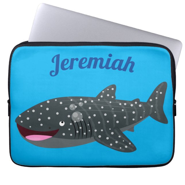 Housse Pour Ordinateur Portable Caricature joli requin baleine joyeux (Devant)