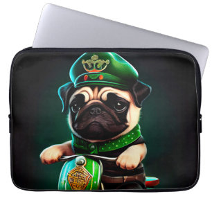 Housse Pour Ordinateur Portable Carlin Chien Conduite Vélo St. Patrick's Day