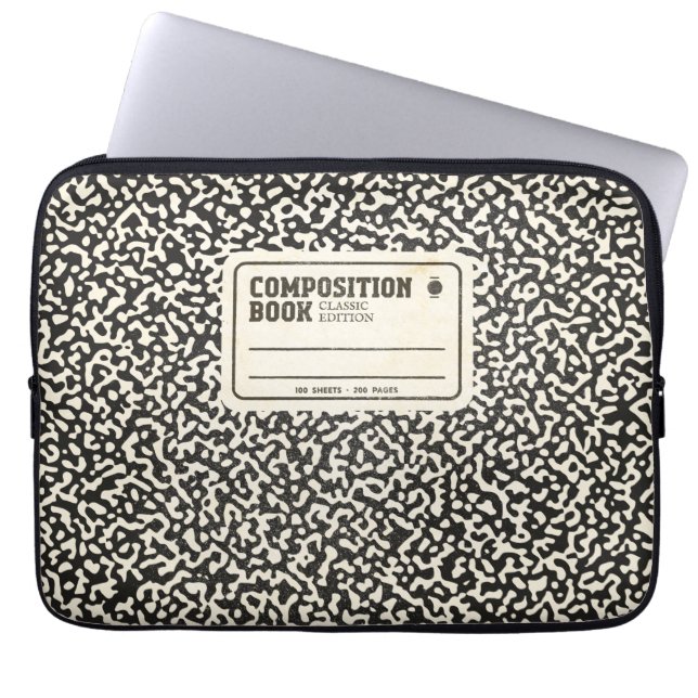 Housse Pour Ordinateur Portable Carnet de composition noire (Devant)