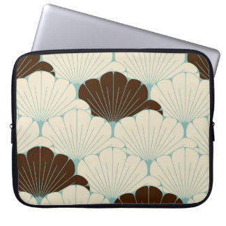 Housse Pour Ordinateur Portable Carrelage en feuillage bleu style japonais