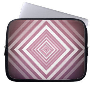 Housse Pour Ordinateur Portable Carrés modernes de la Gradation rose et blanc
