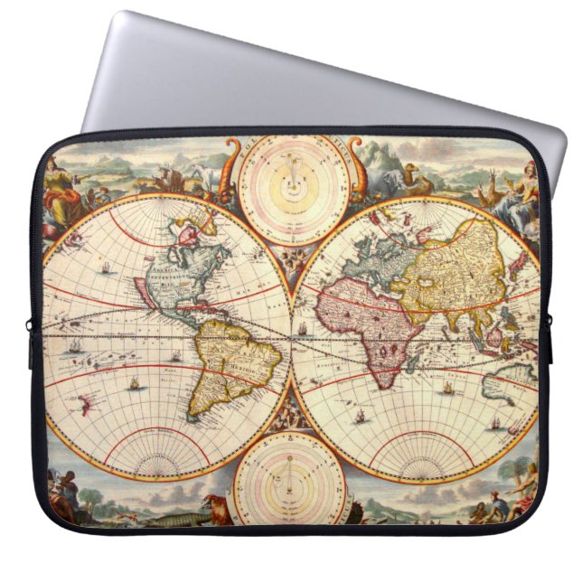 Housse Pour Ordinateur Portable Carte 1680 du monde (Devant)
