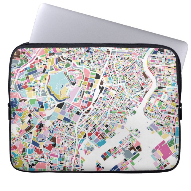 Housse Pour Ordinateur Portable Carte de Tokyo Japon (Devant)