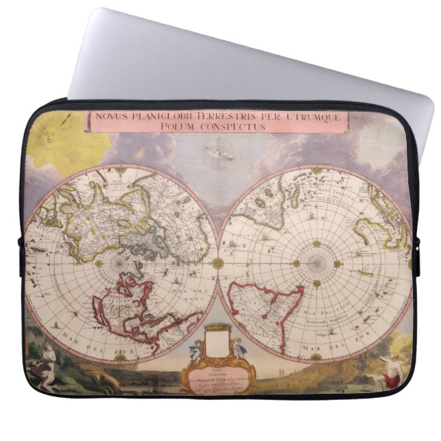 Housse Pour Ordinateur Portable Carte du monde antique (Devant)