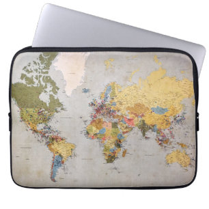 Housse Pour Ordinateur Portable carte mondiale