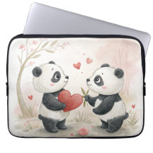 Carte Panda romantique