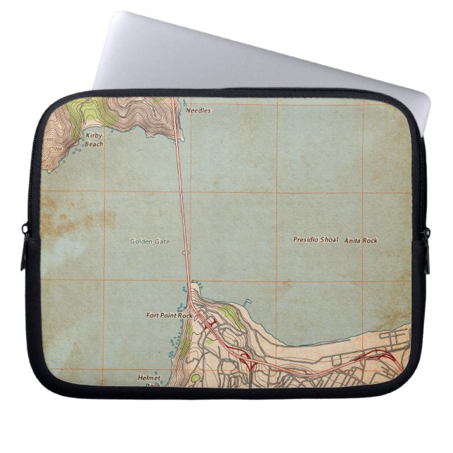 Housse Pour Ordinateur Portable Carte topographique du Golden Gate (Devant)