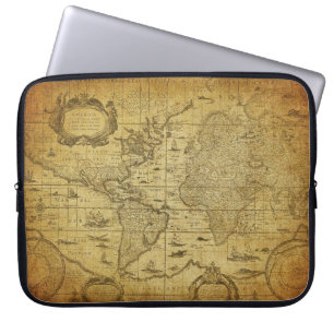Housse Pour Ordinateur Portable Carte vintage du monde 1635
