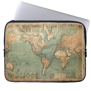 Housse Pour Ordinateur Portable Carte vintage du monde antique