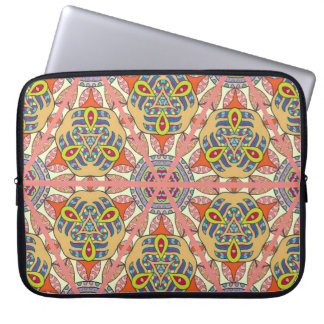 Housse Pour Ordinateur Portable Carton triangulaire coloré, art dessiné à la main.