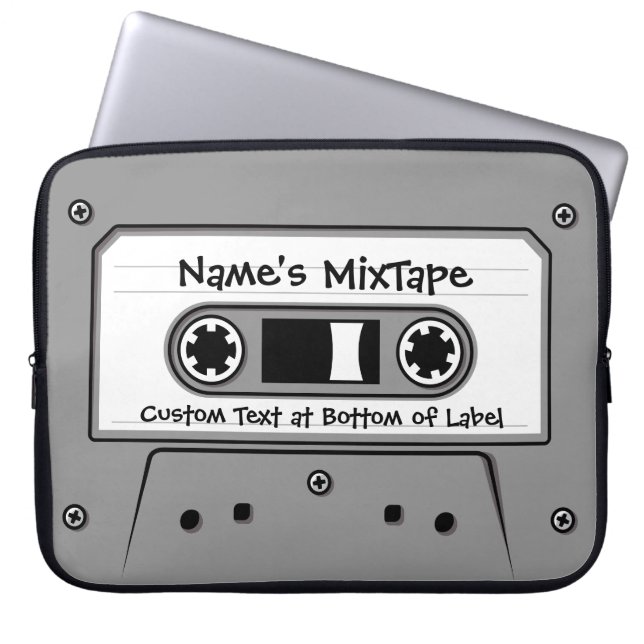 Housse Pour Ordinateur Portable Cassette audio Grey (Devant)