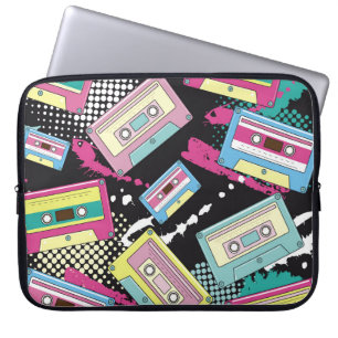 Housse Pour Ordinateur Portable cassettes multicolores sur une couture arrière - p