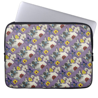 Housse Pour Ordinateur Portable Cat and flowers Laptop Sleeve 13"