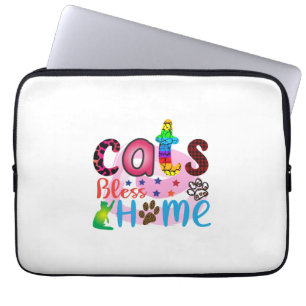Housse Pour Ordinateur Portable Cat Art Chats Bless Home_2