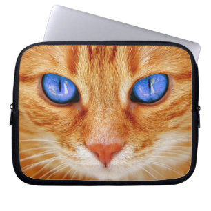 Housse Pour Ordinateur Portable Cat Eyes Face Tigre Rouge