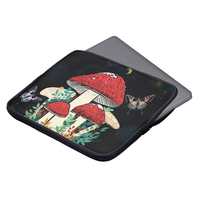 Housse Pour Ordinateur Portable Céleste Lune Boho Champignons magiques (Devant haut)