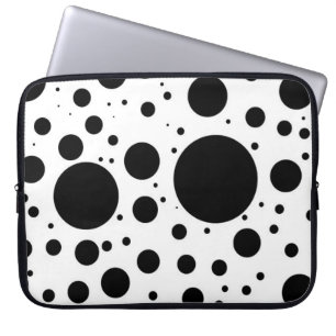 Housse Pour Ordinateur Portable Centaines de points et cercles noirs dans la